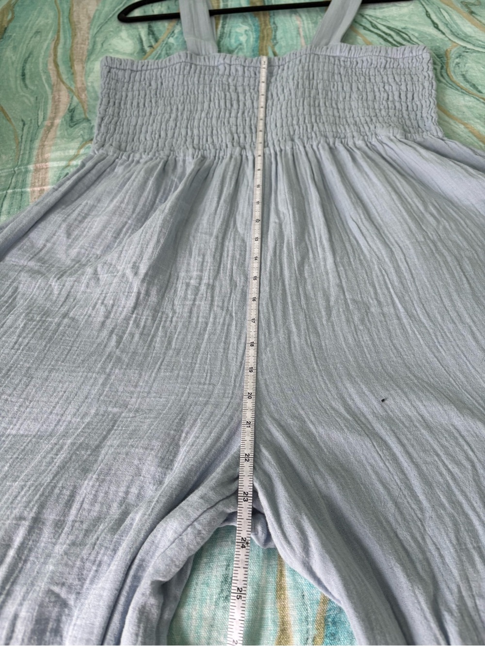 Quince Light Blue linen jumpsuit - Picture 7 of 8